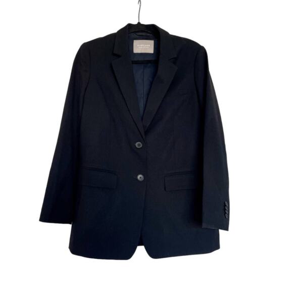 Everlane The Oversized Wool Blazer Two Button Relaxed Fit Black Size 0
